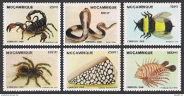 Mozambique 1074-1079,MNH.Michel 1156-1161. Venomous Species 1089:Pandinus,Bombus - Mozambique