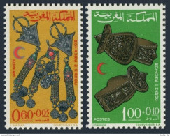 Morocco B12-B13,MNH.Michel 586-587. Red Crescent 1967.Jewelry.Brooches,Braslets. - Marokko (1956-...)