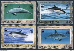 Montserrat 753-756,757,MNH.Michel 786-789,Bl.59. WWF 1990.Dolphins Of Atlantic. - Montserrat