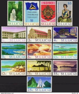 St Lucia 261-274, MNH. Mi 253-266. Cathedral,Harbor,Waterfall,Views, Arms, QE II - St.Lucia (1979-...)