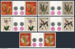 St Helena 636-640 Gutter,MNH.Michel 643-647. Flowers 1994.Honeysuckle,Lilies, - Sainte-Hélène