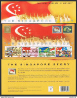 Singapore 857 Sheet In Present Pack, MNH. History Of Independence, 1998. Flags. - Singapour (1959-...)