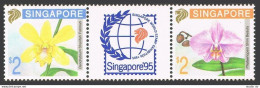 Singapore 615-616a Pair,MNH.Michel 646-647. Orchids Dendrobium,SINGAPORE-1995. - Singapore (1959-...)