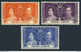 Sierra Leone 170-172, MNH. Michel 118-120. Coronation 1937. George VI,Elizabeth. - Sierra Leona (1961-...)