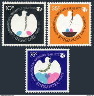 Singapore 240-242, 242a, MNH. Michel 243-245,Bl.7.  Women's Year IWY-1975. Dove. - Singapur (1959-...)