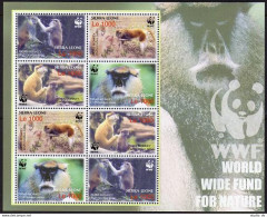 Sierra Leone 2752e Sheet, MNH. WWF. Monkey, 2004. - Sierra Leona (1961-...)