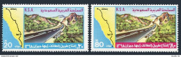 Saudi Arabia 769-770, MNH. Michel 651-652. Taif-Abha-Gizan Highway, 1978. Map. - Saudi-Arabien