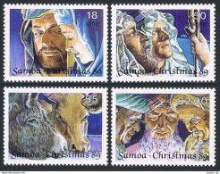 Samoa 765-768, MNH. Mi 692-695. Christmas 1989. Joseph, Mary,Shepherds, Animals, - Samoa