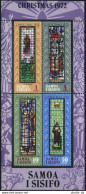 Samoa 382a, MNH. Mi Bl.4. Christmas 1972, Stained Glass Window, Apia Churches. - Samoa