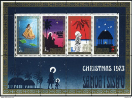 Samoa 394a Sheet, MNH. Mi Bl.5. Christmas 1973. Painting By Jahnke, Keil, Coter. - Samoa (Staat)