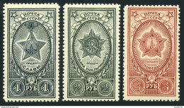 Russia 971-973,MNH.Michel 948-950.Orders 1945.Bravery,Bogdan Chmielnicki,Victory - Ungebraucht