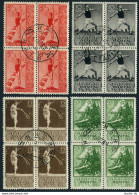 Russia 698-701 Blocks/4,CTO. Mi 657-660. 1938.Diving,Discus,Tennis,Motorcyclist. - Gebruikt