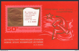 Russia 3660, MNH. Mi 3687 Bl.58. October Revolution, 52th Ann. Lenin, Quotation. - Neufs