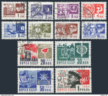 Russia 3257-3268,CTO.Michel 3279-3290. Definitive 1966.Industries,Space,Lenin. - Gebruikt