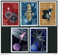 Russia 3223-2325,3288-3289, MNH.Mi 3238-40,3311-12. Achievements In Spacce,1966. - Unused Stamps