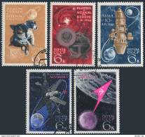 Russia 3223-25,3288-89,CTO. Mi 3238-3240,3311-3312. Achievements In Spacce,1966. - Gebraucht