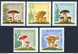 Russia 2963-2967, MNH. Michel 2983x-2987x. Mushrooms 1964. - Unused Stamps