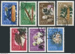 Russia 2913-2919 & Imperf, CTO. Agricultural Plants,1964. Corn,Wheat,Beets,Flax, - Gebruikt