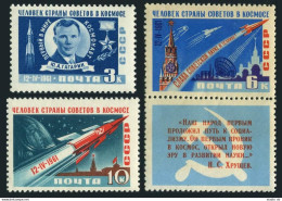 Russia 2463-2465, MNH. Mi 2473A-2475A. 1st Man In Space, 1961. Yuri A.Gagarin. - Neufs