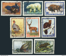 Russia 1916-1923,CTO. Fauna-1957: Wild Mammals,Birds.Polar Bear,Axis Deer,Bison, - Oblitérés