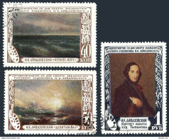 Russia 1529-1531, Print 1950, CTO. Michel 1522a-1524a. Ivan Aivazovsky, Painter. - Used Stamps