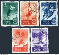 Russia 1415-1419,CTO.Michel 1409-1413. Ski Jump,Gymnastics,Hockey,Wolf Hunt.1949 - Used Stamps
