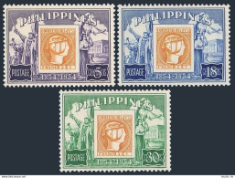 Philippines 605-607,hinged.Michel 575-577. Philippine Stamp,centenary,1954. - Philippines