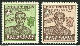 Philippines 528a-529a, MNH. Michel 490A-491A. Boy Scouts, 25th Ann. 1948. - Filipinas