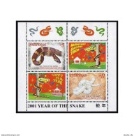 Philippines 2707-2708,2708a A,B Sheets,MNH. New Year 2001,Lunar Year Of Snake. - Filippine