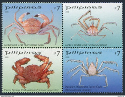 Philippines 3195 Ad Block,3196 Ab/2 Labels Sheet,MNH. Crabs, 2008.  - Philippines