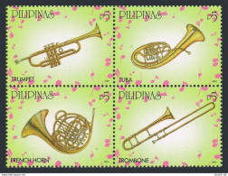 Philippines 2749 Ad Block, 2750 Ad Sheet,MNH. Musical Instruments, 2001. - Filippine