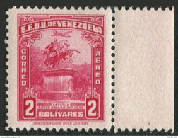 Venezuela C159, MNH. Michel 366. Air Post 1943. Bolivar Statue, Caracas. - Venezuela