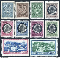 Vatican 91-98, E5-E6, Hinged. Michel 103-112. Pope Pius XII, 1940. Arms-dove, City. - Unused Stamps