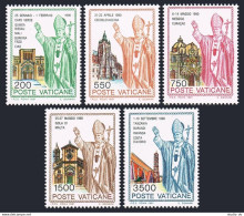 Vatican 890-894,MNH.Michel 1046-1050. Journeys Of Pope John Paul II.Cathedrals,1991. - Unused Stamps