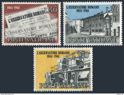 Vatican 310-312,hinged.Michel 375-377. Newspaper L'Osservatore Romano,1961. - Unused Stamps