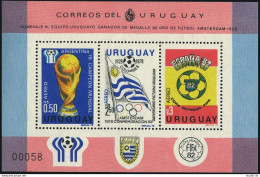 Uruguay C438 Ac Sheet,MNH. Mi Bl.44. World Soccer Cup Argentina-1978,Spain-1982. - Uruguay