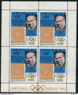 Uruguay 1042 Sheet,MNH. Mi 1538. Rowland Hill, Olympics Lake Placid,Moscow-1980, - Uruguay