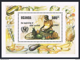 Uganda 452,MNH.Michel 432 Bl.48. UNICEF 1985.Child Survival Campaign,Food. - Uganda (1962-...)