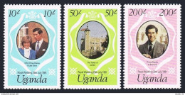 Uganda 314-317, MNH. Mi 302-304,Bl.28. Wedding 1981. Prince Charles, Lady Diana. - Ouganda (1962-...)