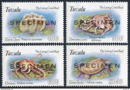 Tuvalu 638-641 SPECIMEN,MNH.Michel 659-662. Clam,Anemone Crab,Octopus,Turtle. - Tuvalu