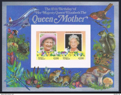 Tuvalu Funafuti 50-51 Imperf.MNH.Mi Bl.2B-3B. Queen Mother,85th Birthday.Fauna. - Tuvalu