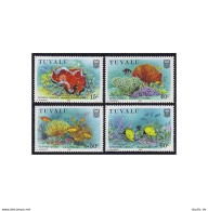 Tuvalu 465-468,MNH. Michel 485-488. Spanish Dancer,Hard Coral,Stars,Fish.1988. - Tuvalu (fr. Elliceinseln)