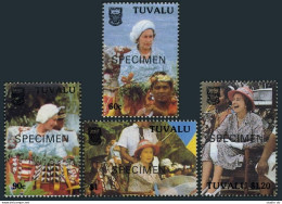 Tuvalu 507-510 SPECIMEN,MNH. National Independence,10,1988.Queen Elizabeth II. - Tuvalu (fr. Elliceinseln)