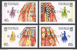 Tuvalu 515-518,519 SPECIMEN,MNH.Michel 536-539,Bl.39. Pandanus-leaf Skirts,1989. - Tuvalu