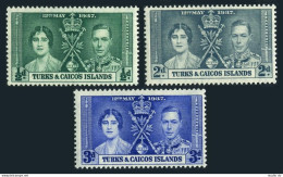 Turks & Caicos 75-77, MNH.Mi 115-117. Coronation 1937.George VI,Queen Elizabeth. - Turks- En Caicoseilanden