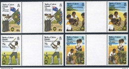 Turks-Caicos 512-515 Gutter, 516, MNH. Scouting Year 1992. Lord Baden-Powell. - Turcas Y Caicos