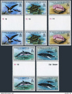 Turks & Caicos 380-384 Gutter, MNH. Mi 425-429. Osprey, Turtle, Shell, Dolphin, - Turcas Y Caicos