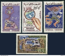 Tunisia B134-B137, MNH. Mi 580-583. United Nations Day 1963. Mail Truck.Dancer. - Tunesien (1956-...)