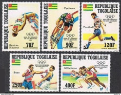 Togo C488-C492, MNH. Mi 1746-1750. Olympics Los Angeles-1984. Pole Vault, Soccer - Togo (1960-...)