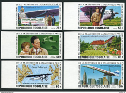 Togo 957-C315 Imperf, MNH. Mi 1227B-1232B. Lindbergh, Transatlantic Flight,1977. - Togo (1960-...)